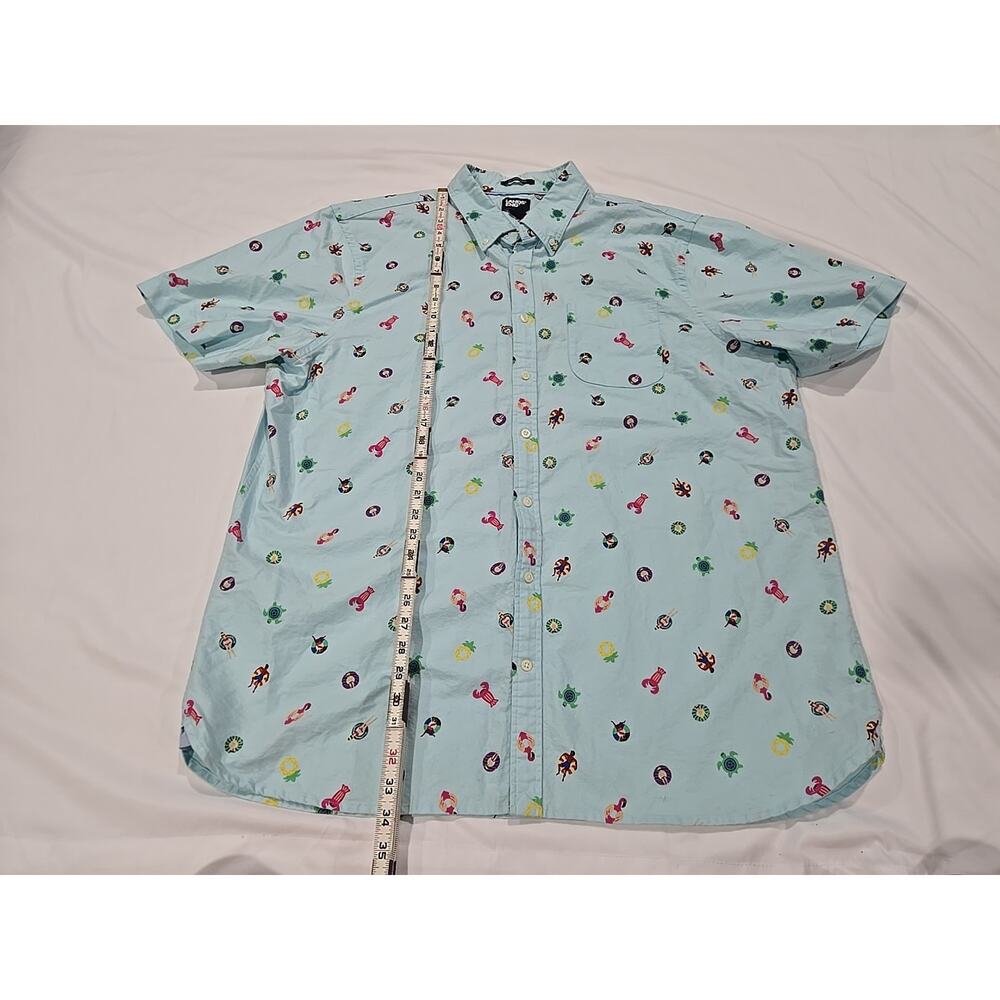 Land's End Mens 100% Cotton Sail Rigger Oxford 2XLT Summer Pattern